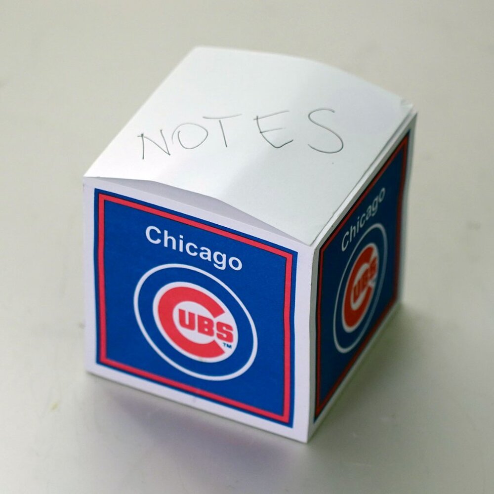Chicago Cubs Cube of Notes, none sticky